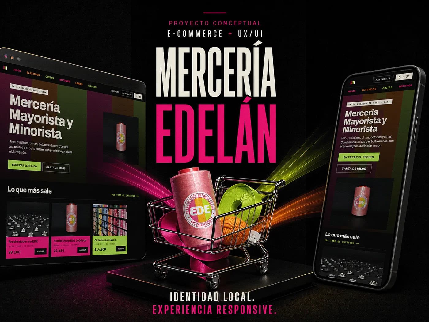 Portada del rediseño de la tienda de Mercería Edelán