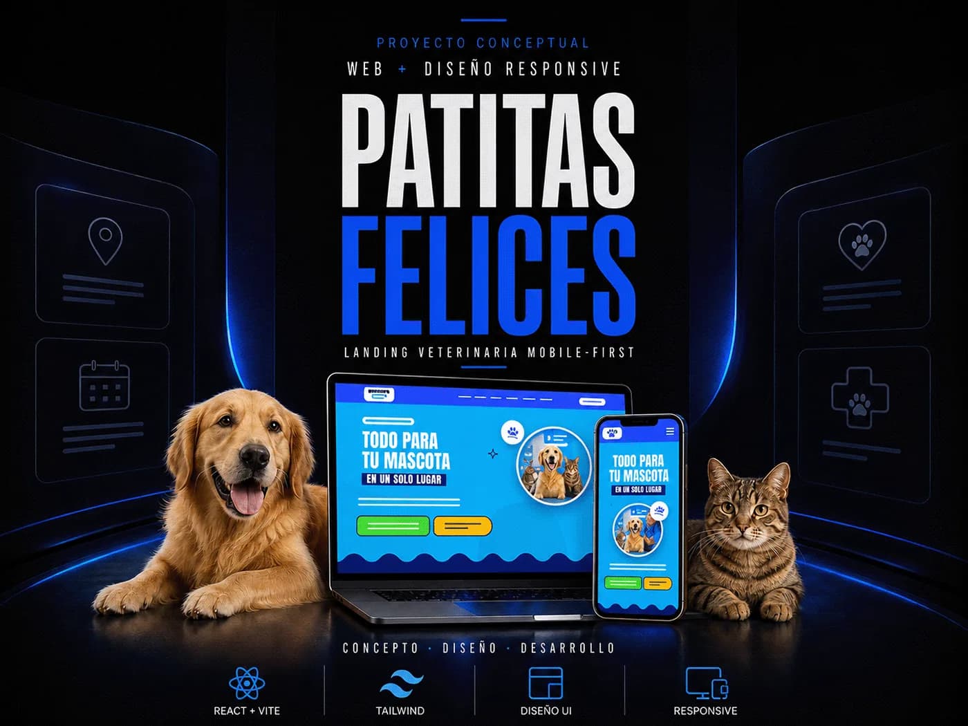 Portada de la landing Patitas Felices